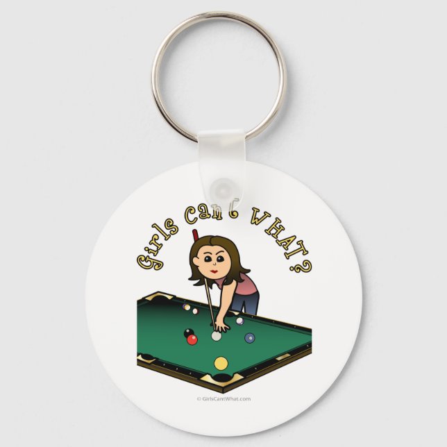 Porte-clés Joueuse de billard féminine légère (Recto)