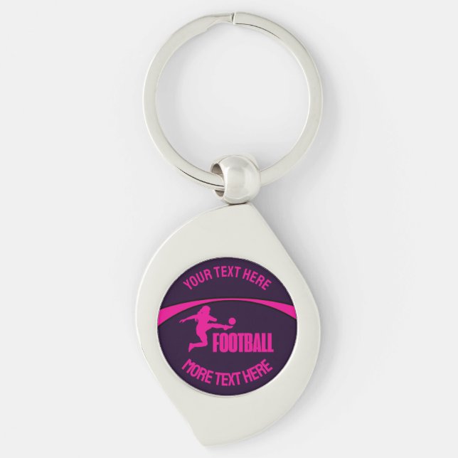 Porte-clés Joueuse de football, équipe, cadeau d'anniversaire (Devant)