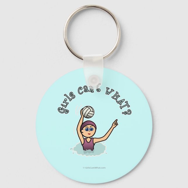 Porte-clés Joueuse de polo d'eau légère fille (Recto)