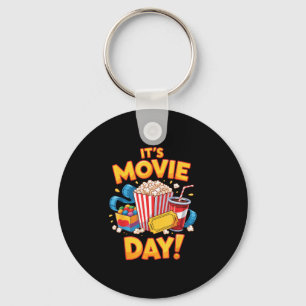 Porte-clés Jour de film nourriture de cinéma soirée snack pop
