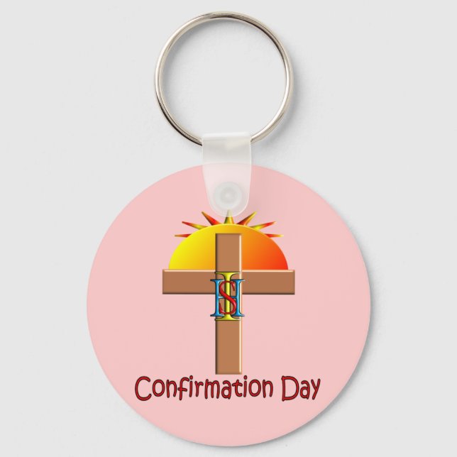 Porte-clés Jour de la confirmation catholique pour les enfant (Recto)