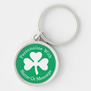 Porte-clés Jour de la Saint Patrick PERSONNALISÉ de shamrock