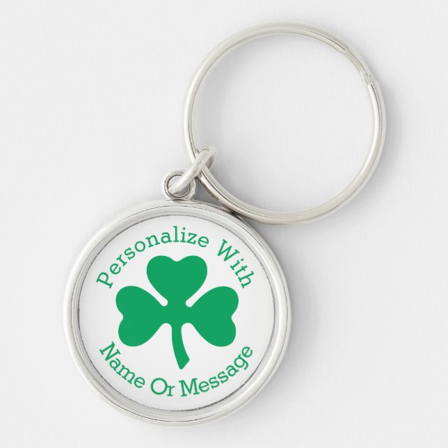 Porte-clés JOUR DE LA SAINT PATRICK Shamrock PERSONNALISÉ (Devant)