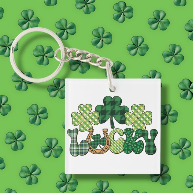Porte-clés Jour de la Saint Patrick vert Lucky (Green Lucky St Patricks Day Keychain)