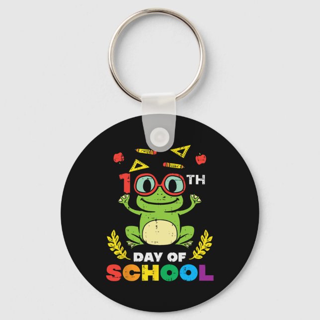 Porte-clés Jour De L'École Grenouille 100 Jours Enseignant Sm (Recto)