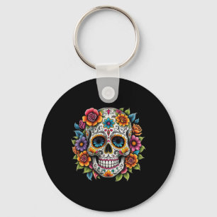 Porte-clés Jour De Los Muertos Du Crâne Morte De Sucre Hallow