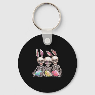 Porte-clés Jour de Pâques Squelette de Pâques Squelette Lapin