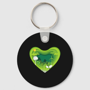 Porte-clés Jour des terres Tous Les Jours Coupe Le Coeur Ombr