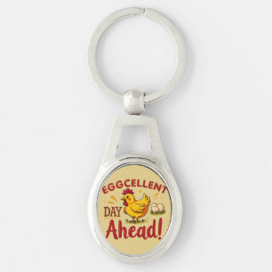 Porte-clés Jour d'excellence à l'avant Funny Chicken Farm