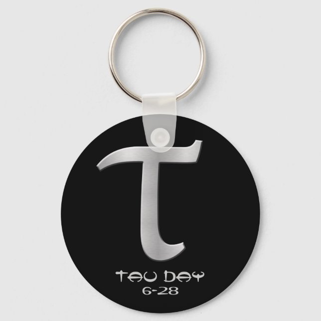 Porte-clés Jour du Tau - Symbole grec d'argent (Recto)