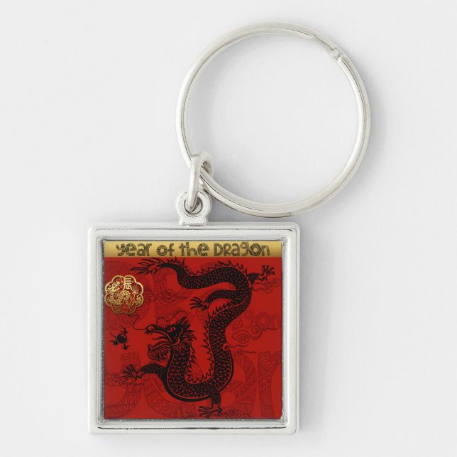 Porte-clés Jour du Zodiac Année chinoise du Dragon mignon MSq (Devant)