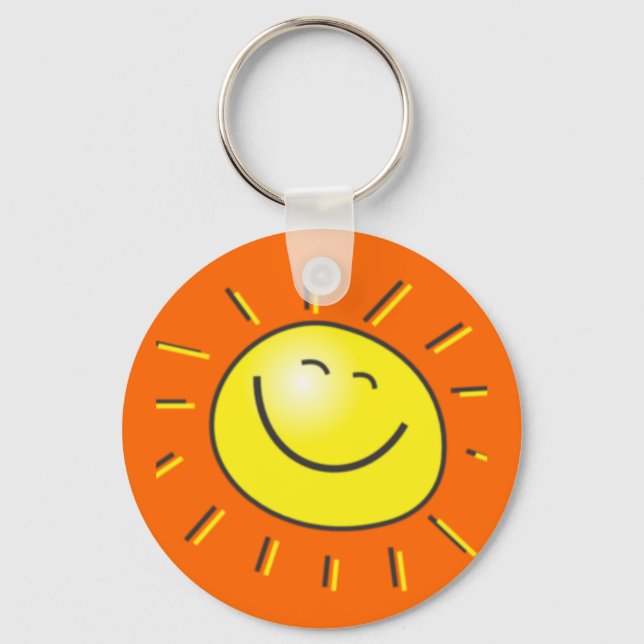 Porte-clés Jour ensoleillé, soleil souriant, Jour pour sourir (Recto)