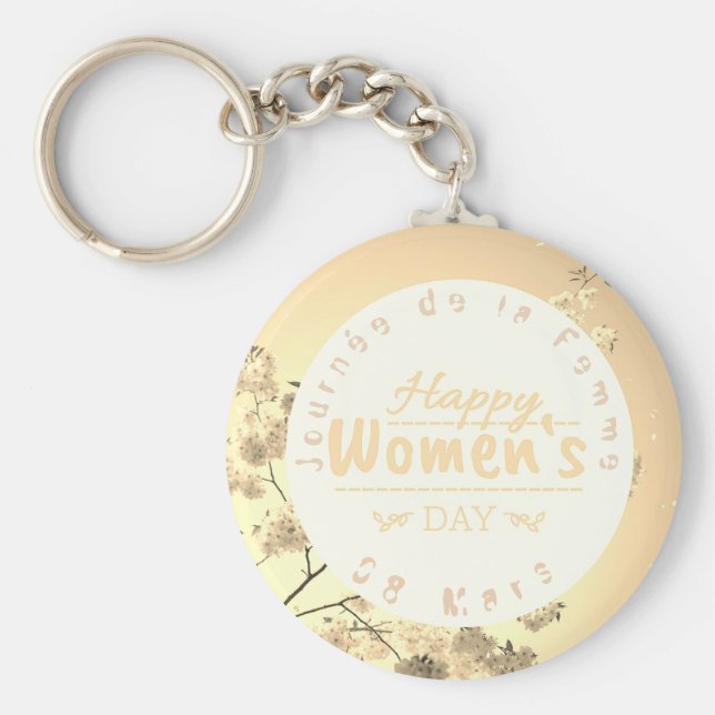 Porte-clés Journée de la Femme - rond premium (Devant)