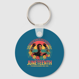 Porte-clés Journée de la liberté florale Juneteenth pour femm