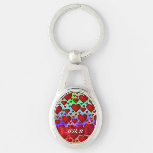 Porte-clés Journée des mères motifs de coeur rouge
