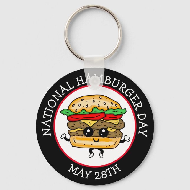 Porte-clés Journée nationale du hamburger 28 mai (Recto)