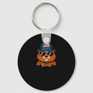 Porte-clés Joyeuse fête de la marmotte amusante _1