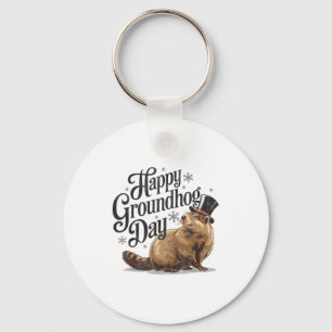 Porte-clés Joyeuse fête de la marmotte Costume de marmotte an