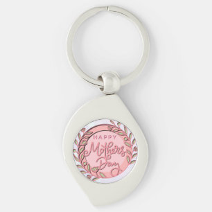 Porte-clés Joyeuse Fête des Mères Élégant Moderne Floral Rose