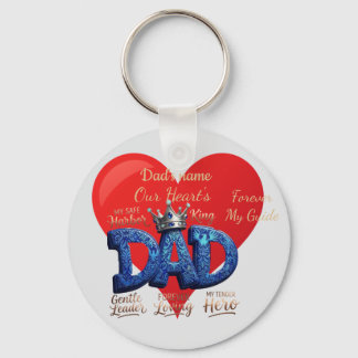 Porte-clés Joyeuse Fête des Pères Papa Cœur Personnalisé
