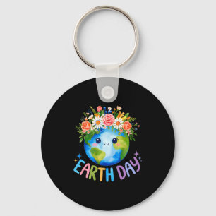 Porte-clés Joyeuse journée de la terre terre mignonne avec jo