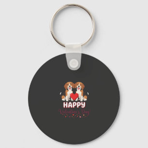 Porte-clés Joyeuse Saint-Valentin Couple Beagle