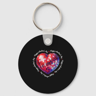 Porte-clés Joyeuse Saint-Valentin Drôle Coquette Rouge Disco 