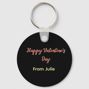 Porte-clés Joyeuse Saint-Valentin rouge noir de nom stylé