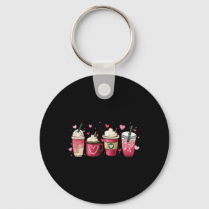 Porte-clés Joyeuse Saint-Valentin Tasses de Latte de Café Ros