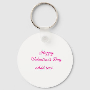 Porte-clés Joyeuse Saint-Valentin texte rose nom message