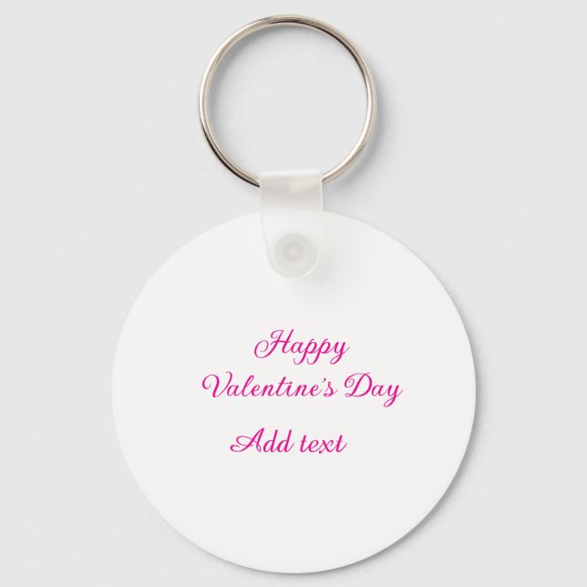 Porte-clés Joyeuse Saint-Valentin texte rose nom message (Recto)