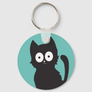 Porte-clés Joyeuse Silhouette de Kitten noir