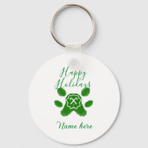 Porte-clés Joyeuses vacances chien vert animal de sucre de ca