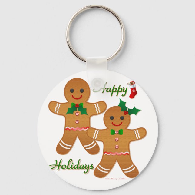 Porte-clés Joyeuses vacances Gingerbread Homme garçon fille (Recto)