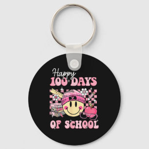 Porte-clés Joyeux 100 Jours D'Enseignant Enfants Retro Super