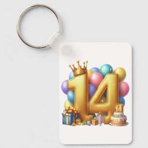 Porte-clés Joyeux 14e anniversaire