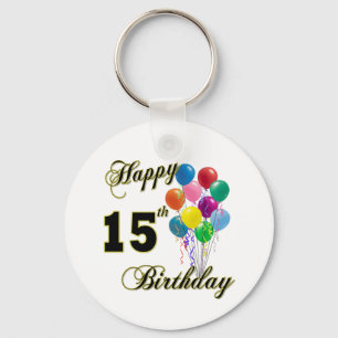 Porte-clés Joyeux 15e anniversaire cadeaux et vêtements d'ann