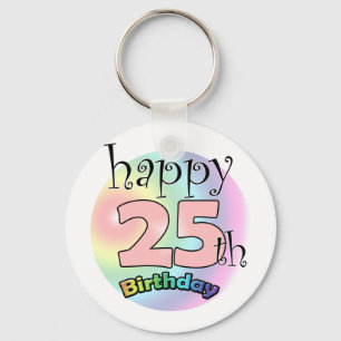 Porte-clés Joyeux 25ème anniversaire (roze)