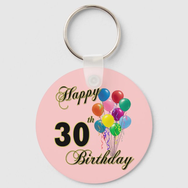 Porte-clés Joyeux 30e anniversaire cadeaux et vêtements d'ann (Recto)