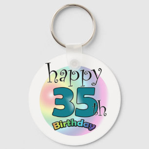 Porte-clés Joyeux 35e anniversaire (blauw)