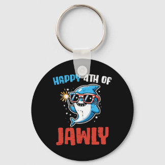 Porte-clés Joyeux 4 juillet Jawly Requin Mignon Patriote Tout