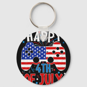 Porte-clés Joyeux 4 juillet jeu patriotique drapeau américain