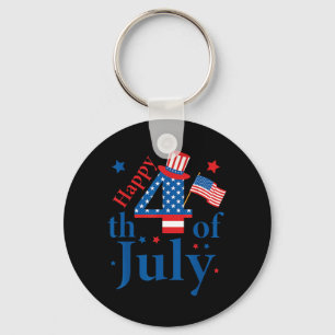 Porte-clés Joyeux 4 juillet Jour de l'Indépendance Patriotiqu