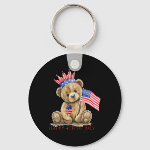 Porte-clés Joyeux 4 juillet Patriote Ourson Mignon Femmes Fil
