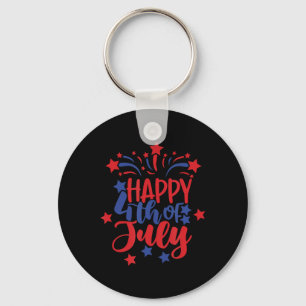 Porte-clés Joyeux 4 juillet pour hommes femmes enfants 