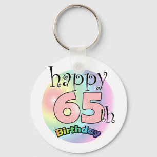 Porte-clés Joyeux 65ème anniversaire (roze)
