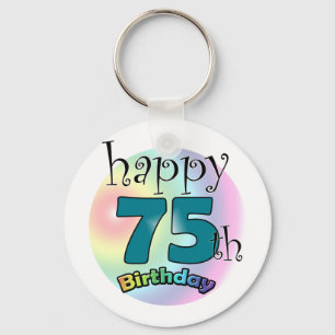 Porte-clés Joyeux 75e anniversaire (blauw)