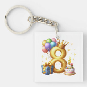 Porte-clés Joyeux 8e Anniversaire