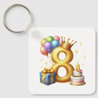 Porte-clés Joyeux 8e Anniversaire
