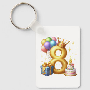 Porte-clés Joyeux 8e Anniversaire